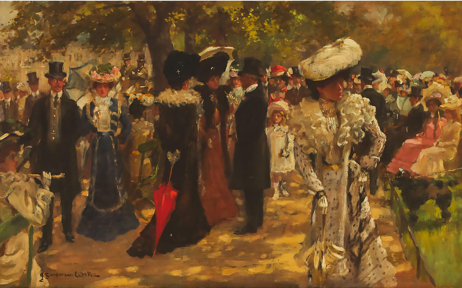 John Sanderson Wells (1907-2000) - Sunday Morning Church Parade, Hyde Park