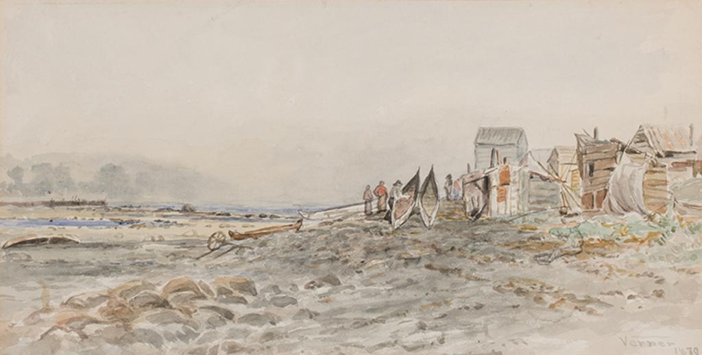 Frederick Arthur Verner (1836-1928) - Overturned Canoes at an Indian Village