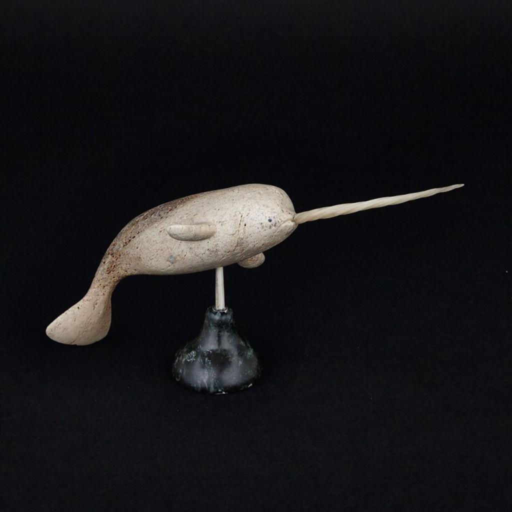 Charlie Ugyuk (1931-1998) - Swimming Narwhal On Base