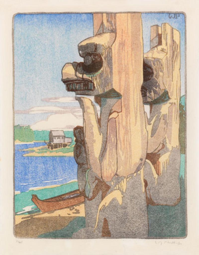 Walter Joseph (W.J.) Phillips (1884-1963) - Siwash House Posts, Tsatsisnukomi, BC