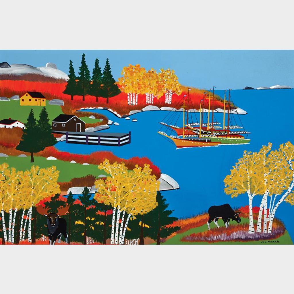 Joe Norris (1925-1996) - Four Schooners At Anchor
