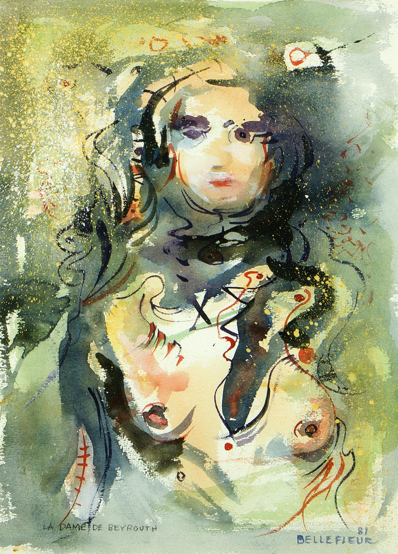 Léon Bellefleur (1910-2007) - La dame de Beyrouth, 1981