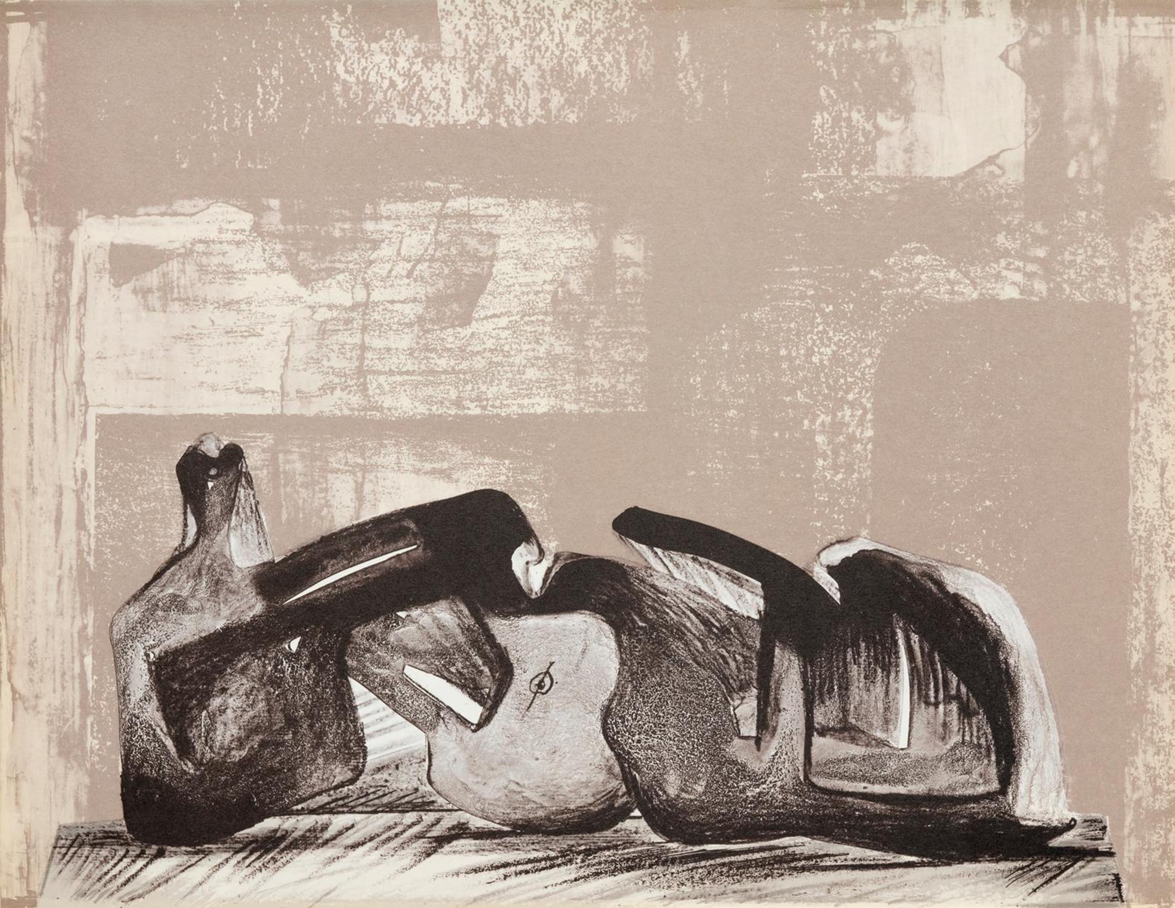 Henry Spencer Moore (1898-1986) - Reclining Figure - Interior Setting I - Curwen, London