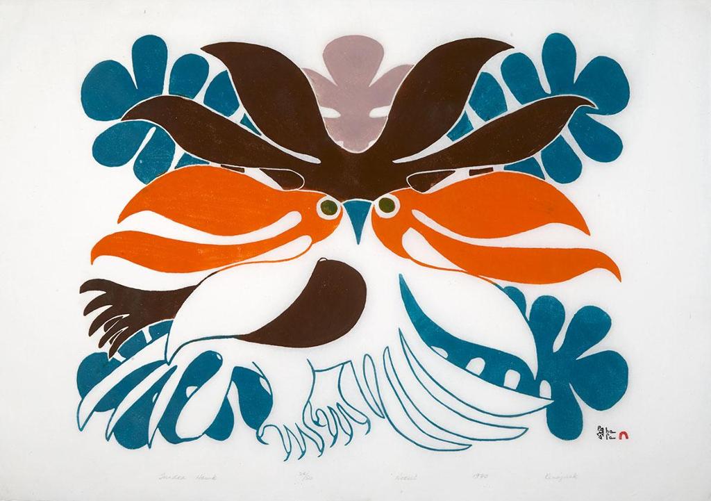 Kenojuak Ashevak (1927-2013) - Tundra Hawk