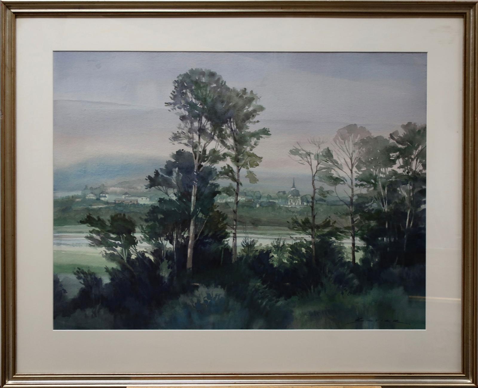 Gerald Leslie Sevier (1934) - Untitled (Town Across The River)