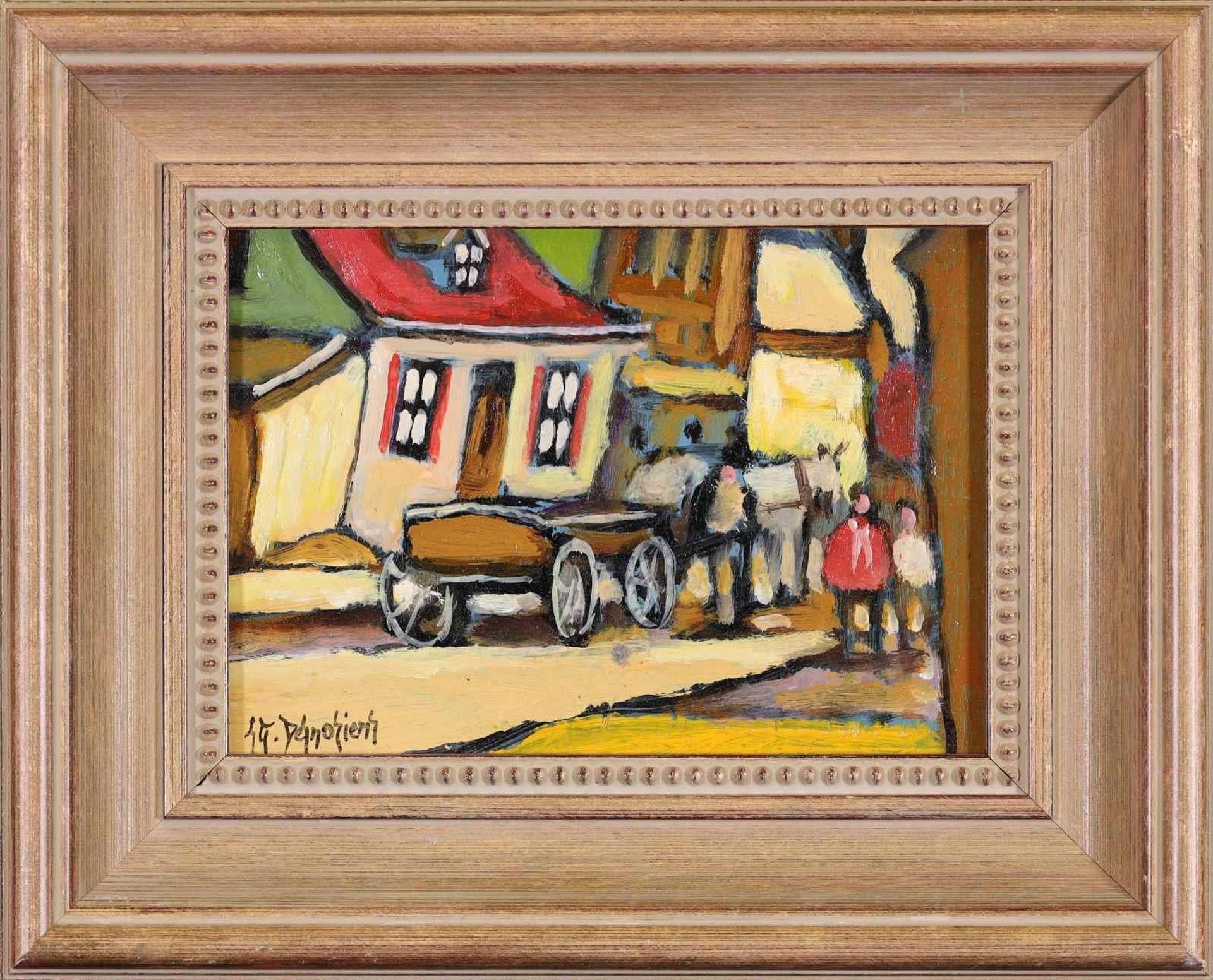 Jean-Guy Desrosiers (1934) - Untitled, Quebec Scene with Horse and Carriage