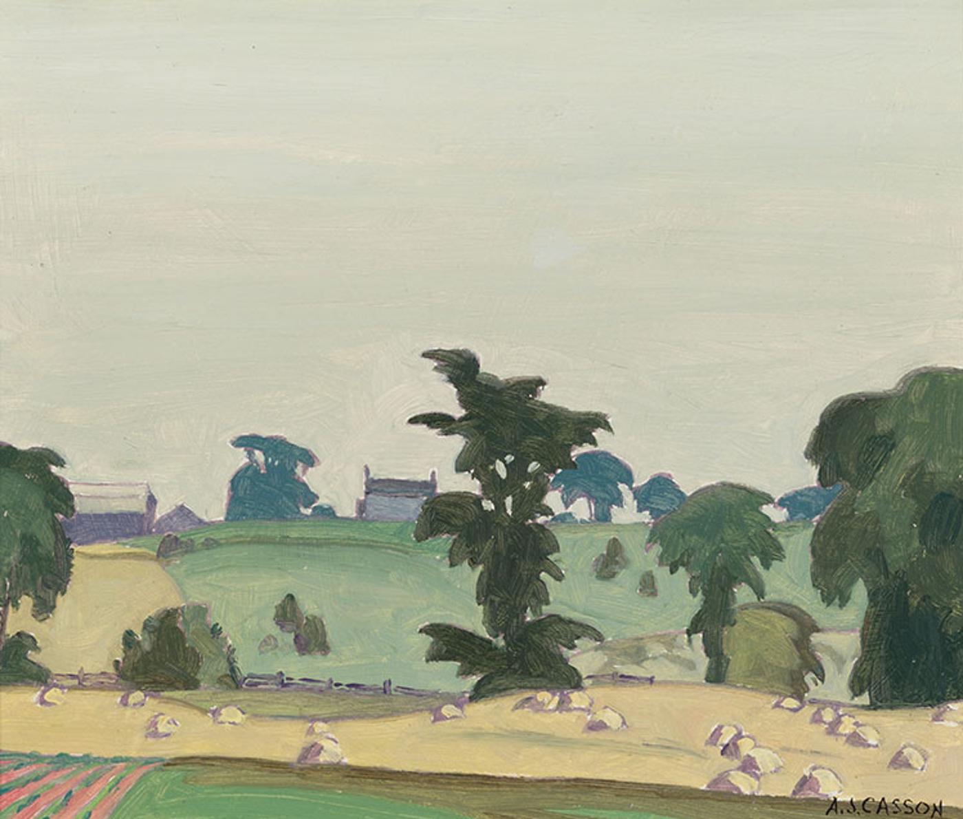 Alfred Joseph (A.J.) Casson (1898-1992) - Farmland, Lake Simcoe