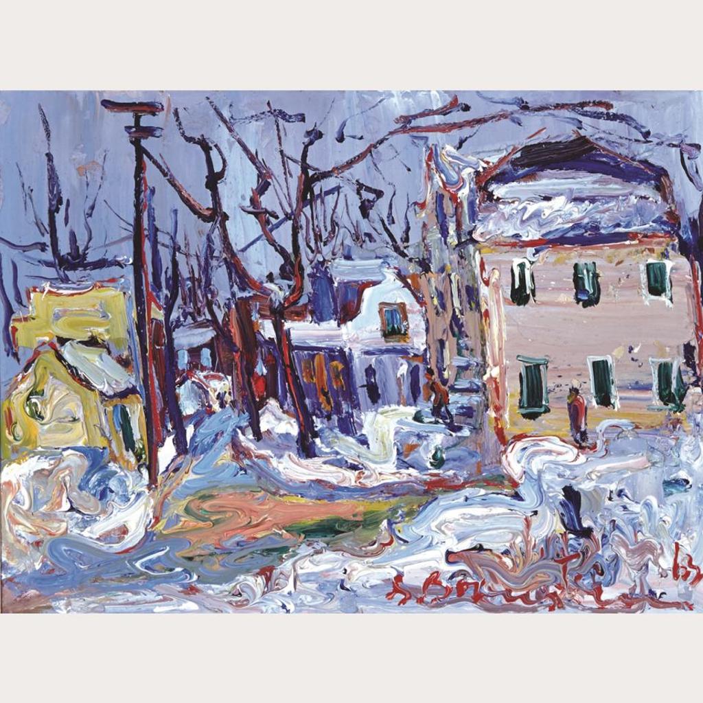 Samuel (Sam) Borenstein (1908-1969) - Montreal - Winter Street Scene, 1963