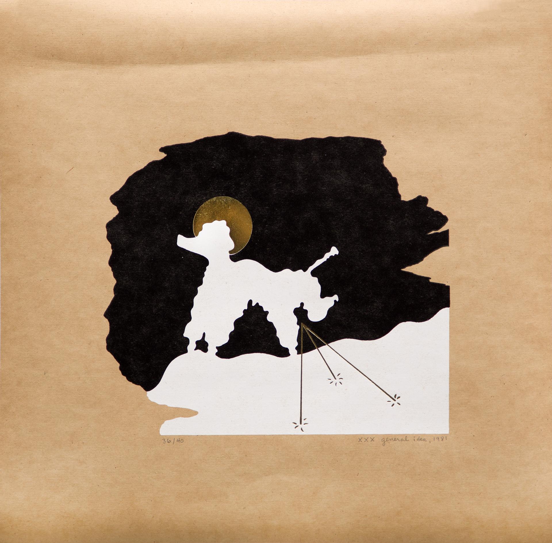 General Idea (1968-1994) - A Poodle Creates a Portrait of General Idea as Three Pee Holes in the Snow, 1981