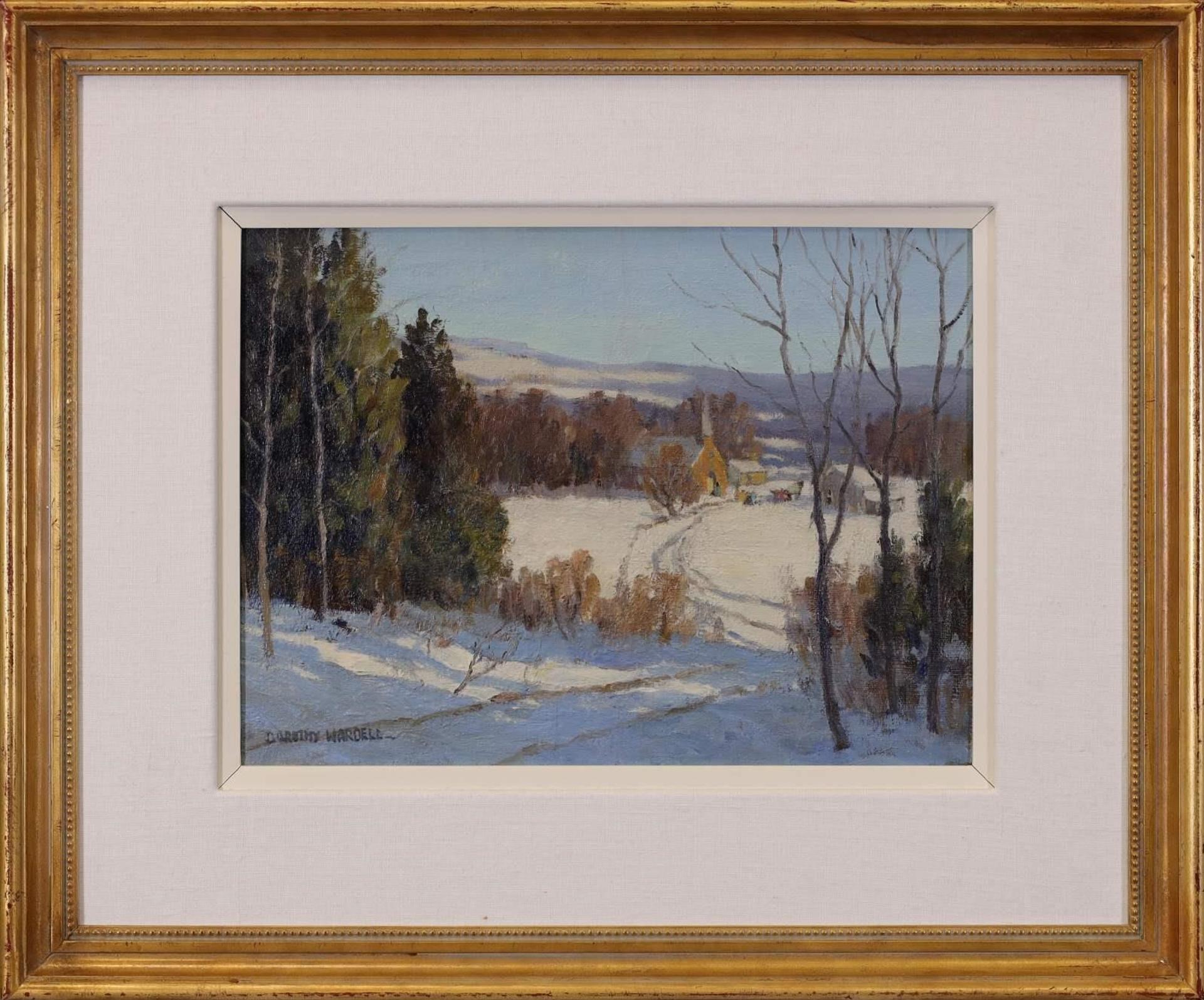 Dorothy Wilma Wardell (1909-1983) - Untitled, Horse and Sleigh Arriving at Church