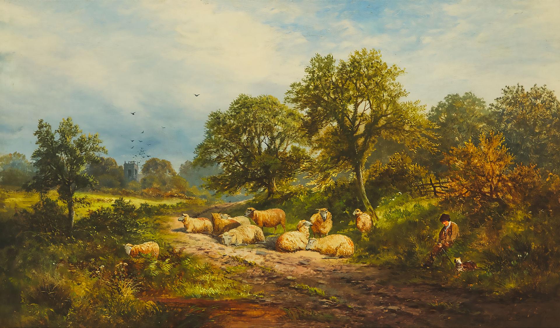 Charles Leaver Shaw - Shepherd Boy With His Flock, 1877
