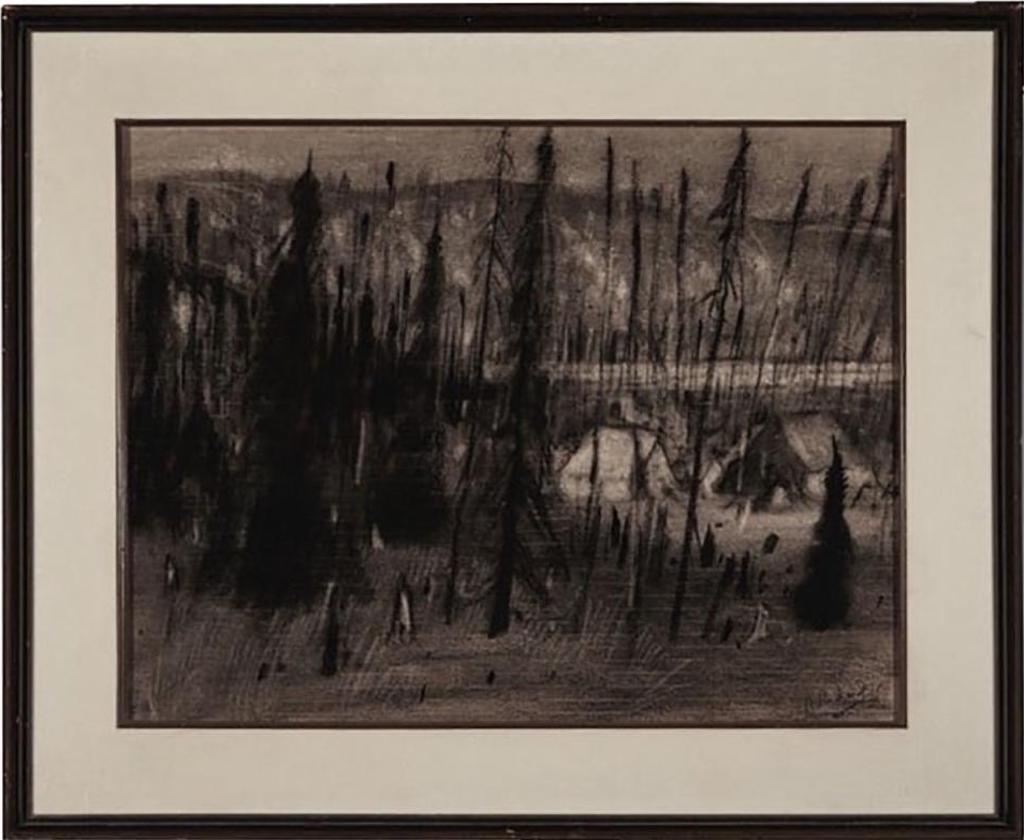 Rene Richards (1895-1982) - Campement Indien Dans La Foret