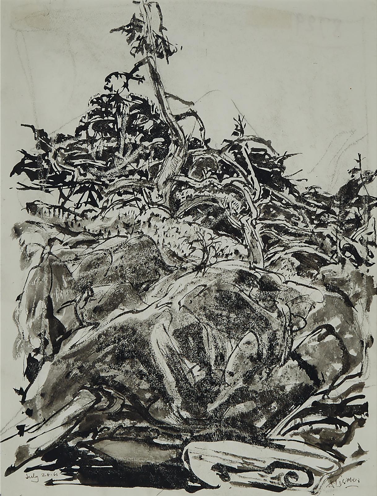 Arthur Lismer (1885-1969) - Rocky Shore With Trees, Long Beach, Vancouver Island