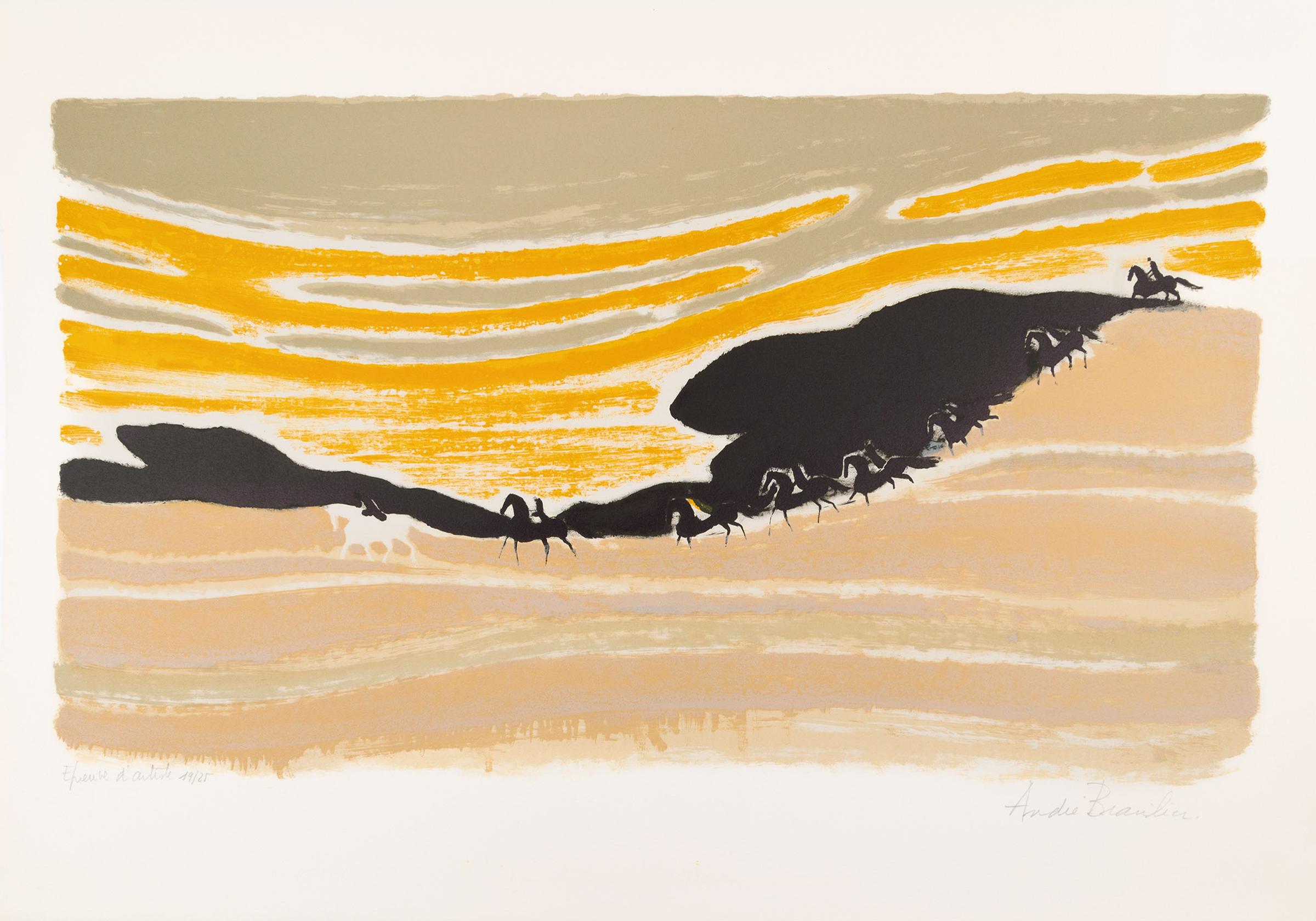 André Brasilier - Cavalier Dans Les Dunes, 1974