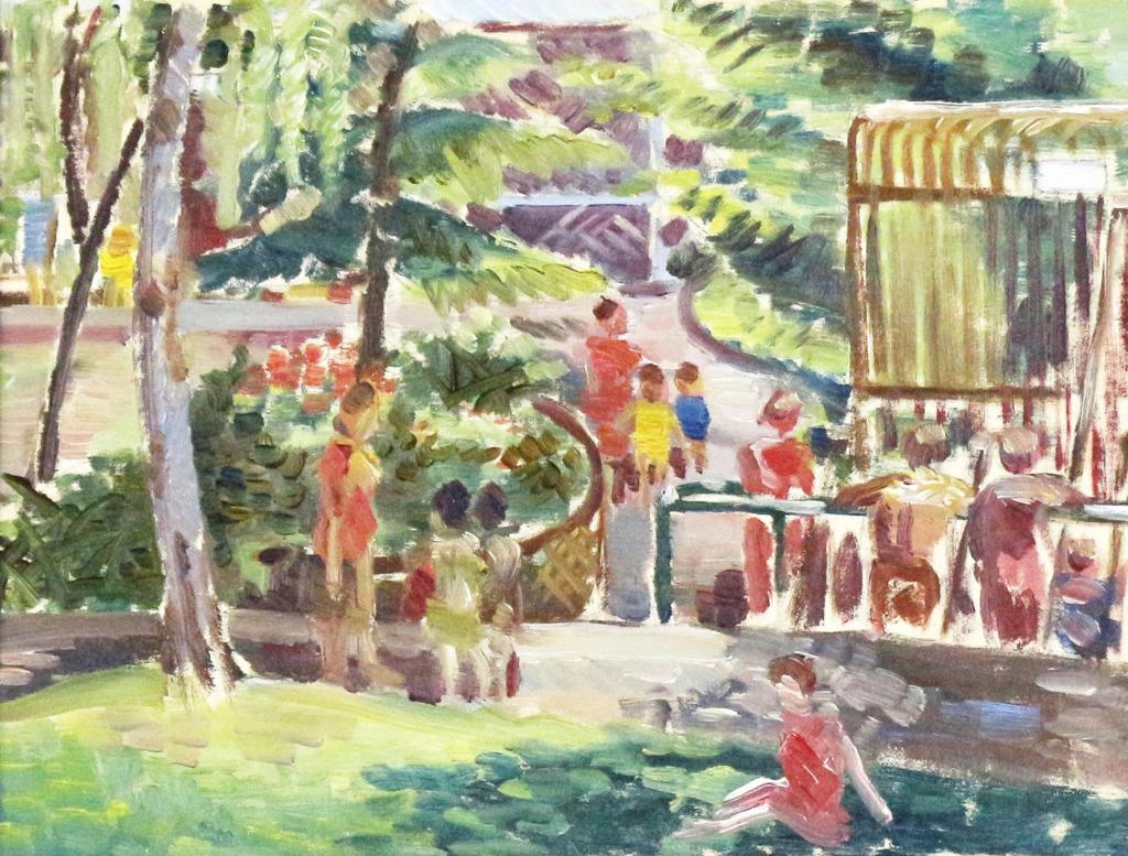 Gladys Kathleen Ewan (1911-1996) - People In Stanley Park; 1944