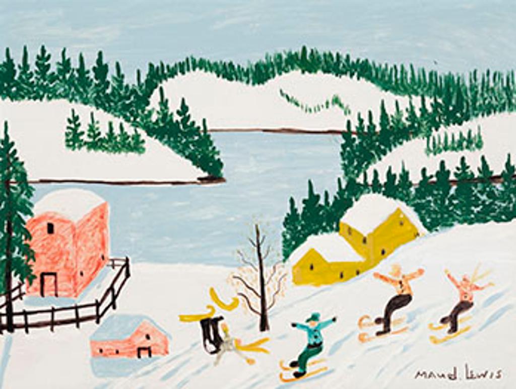 Maud Kathleen Lewis (1903-1970) - Skiing at Sandy Cove