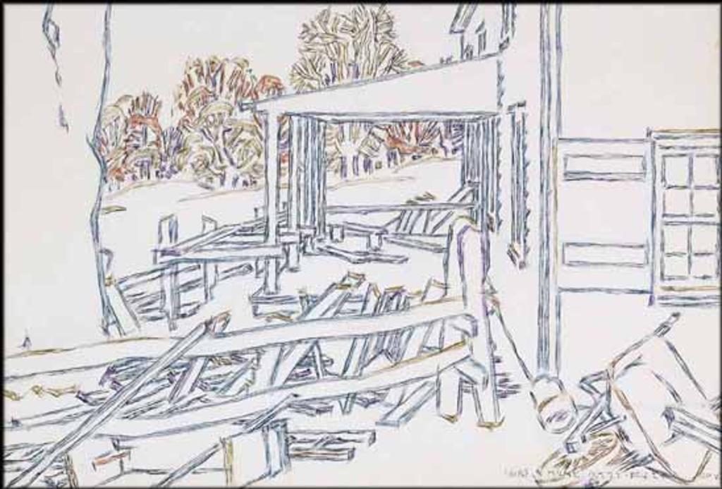 David Browne Milne (1882-1953) - Building the Porch III