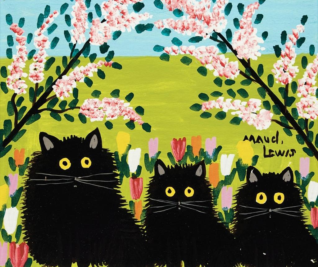 Maud Kathleen Lewis (1903-1970) - Three Black Cats