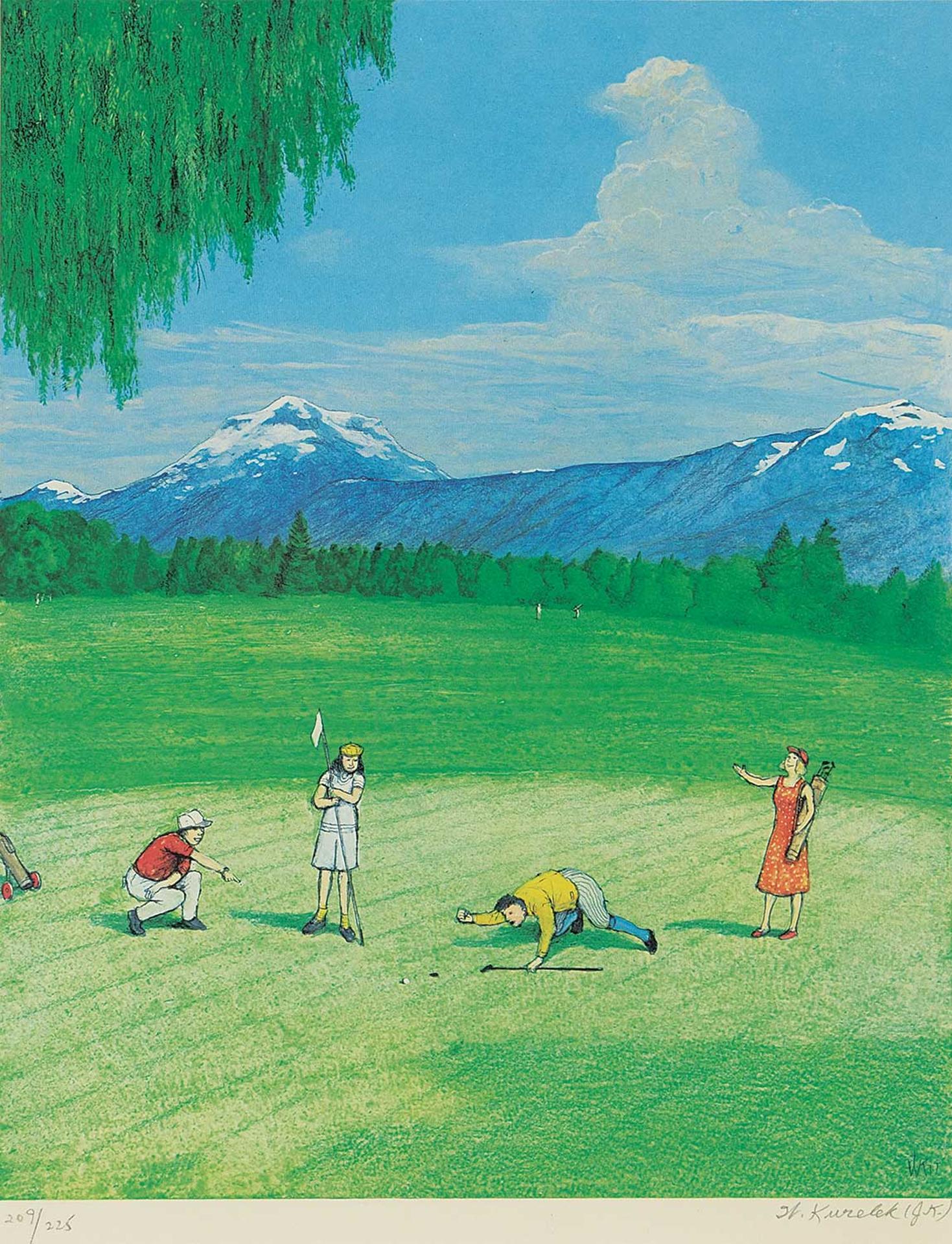 William Kurelek (1927-1977) - Untitled - The Last Putt #209/225