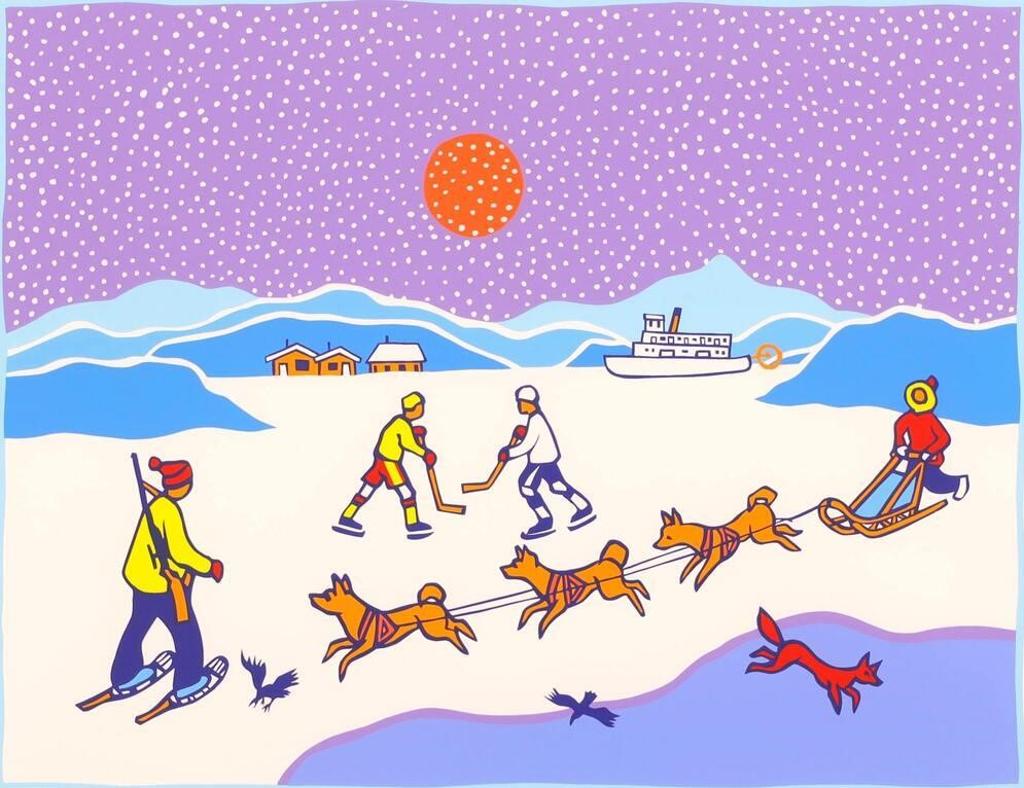 Ted Harrison (1926-2015) - Seize The Spirit; 2000