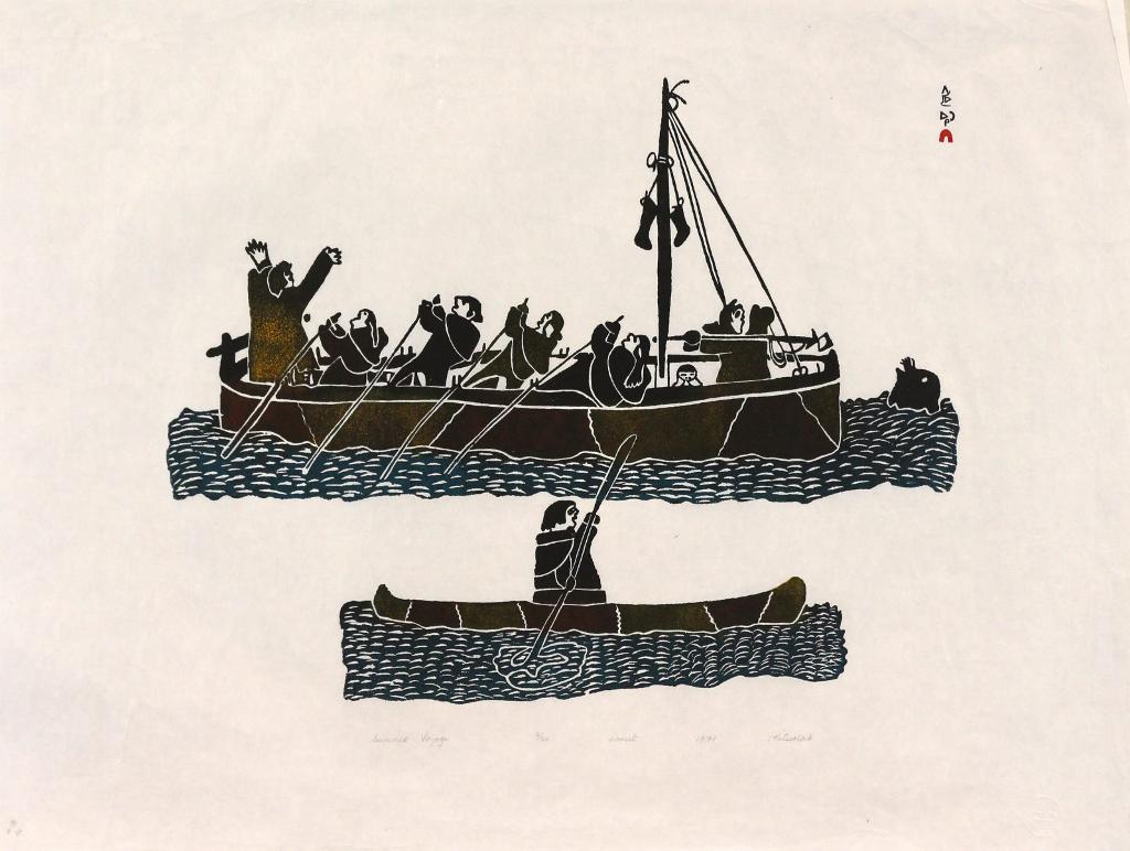 Pitseolak Ashoona (1904-1983) - Summer Voyage; 1971