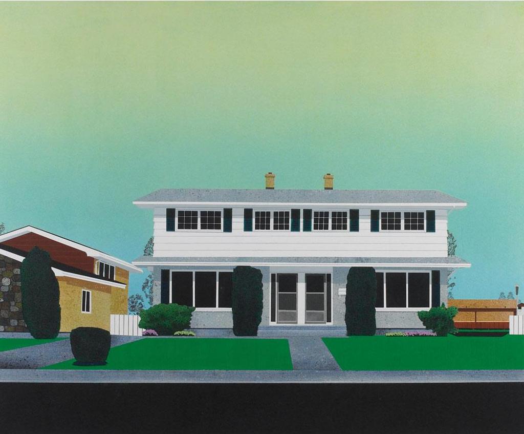 David Allan Thauberger (1948) - Duplex With Strip Mall, July ‘87