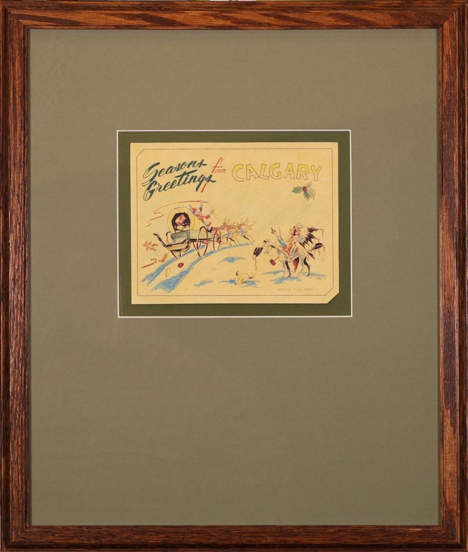 Gerald T. Tailfeathers (1925-1975) - Seasons Greetings From Calgary
