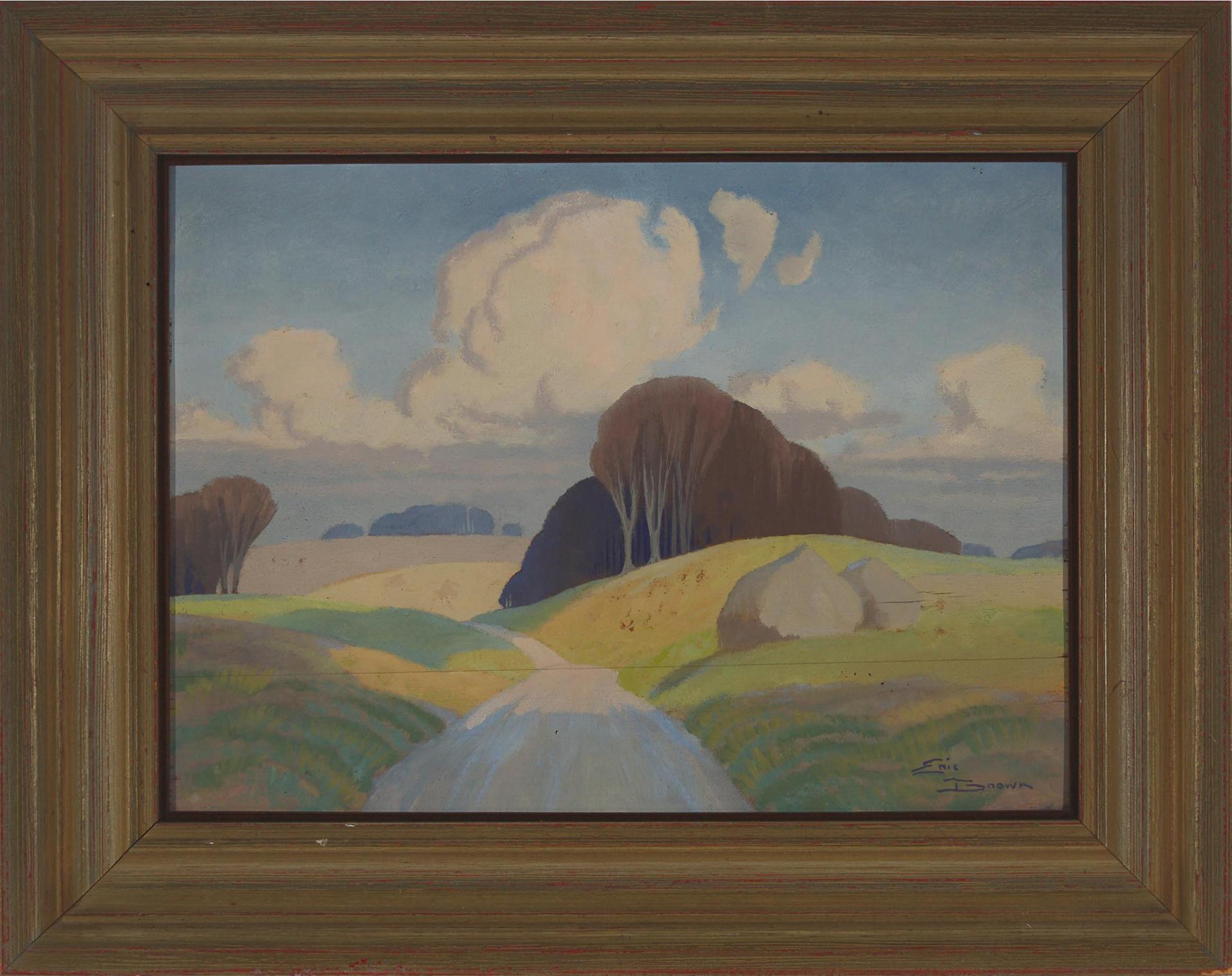 Eric Pitt Brown (1894-1955) - Rural View With Rolling Hills Near Salisbury