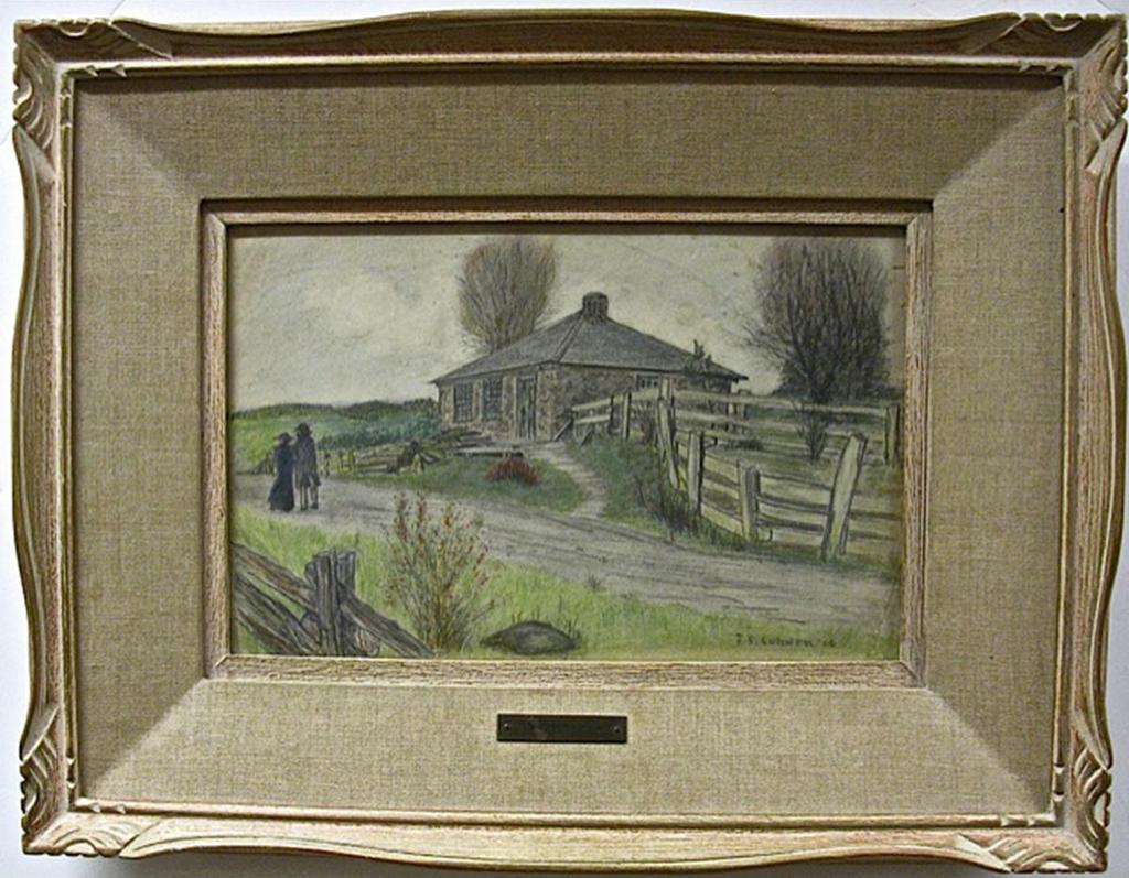 Frederick Simpson Coburn (1871-1960) - Figures On Roadway Passing Homestead
