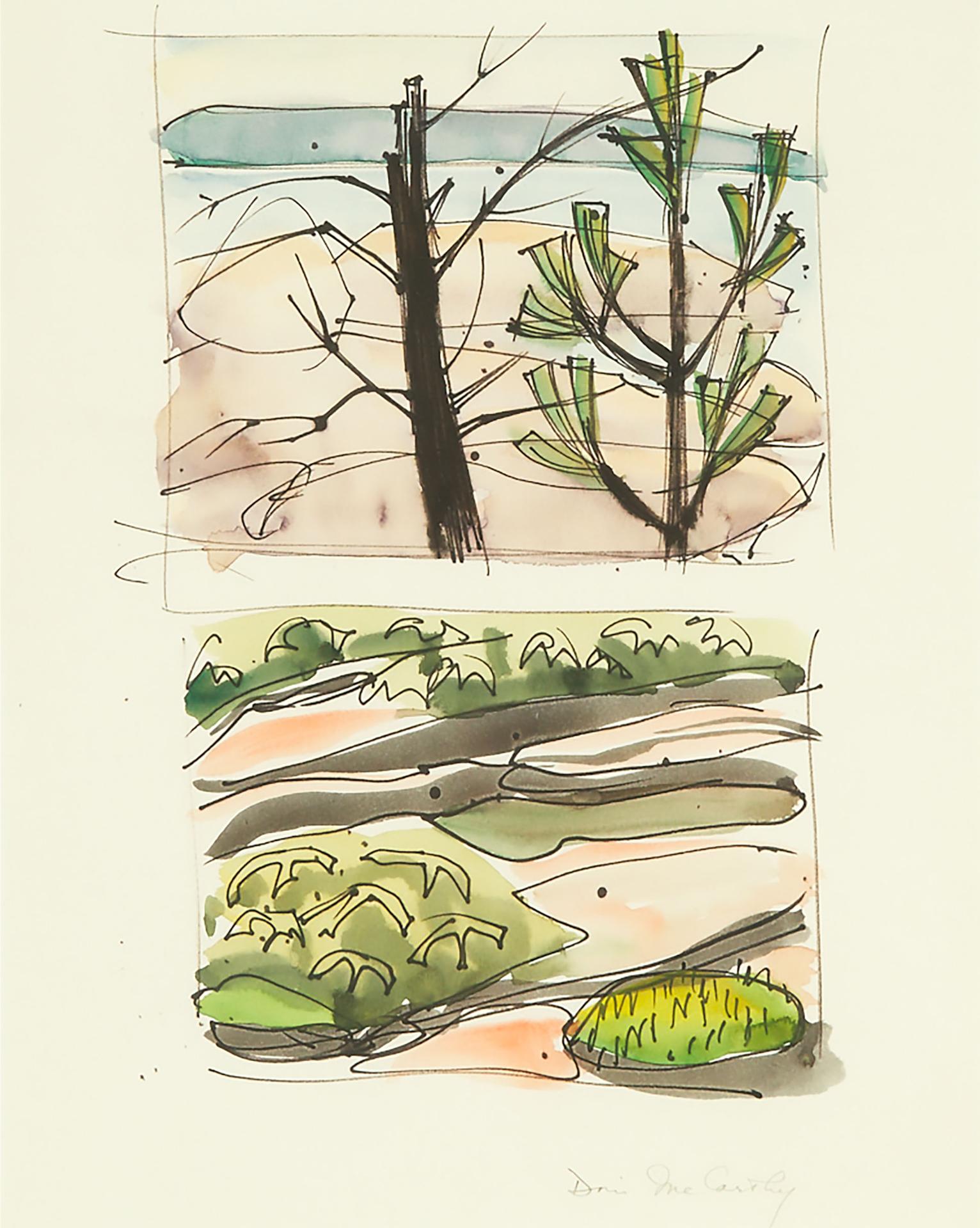 Doris Jean McCarthy (1910-2010) - Georgian Bay Thumbnail Sketch #9, Ca.1965