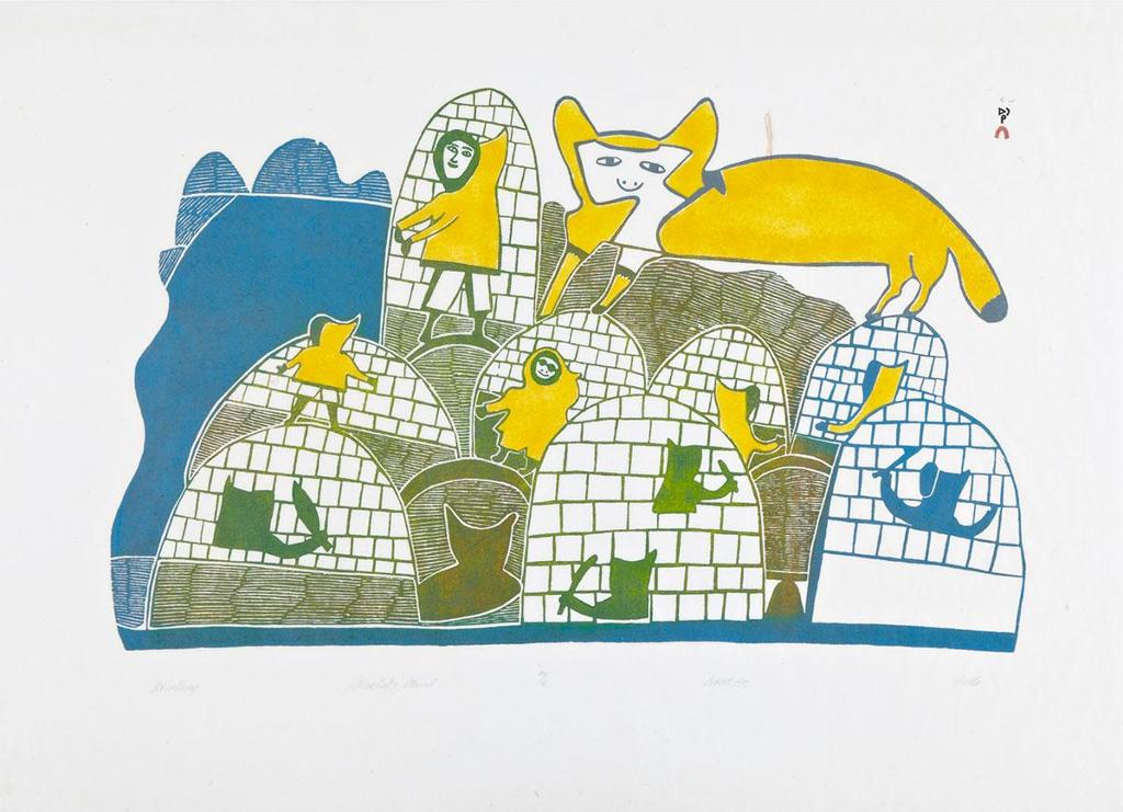 Pudlo Pudlat (1916-1992) - Fox In Camp