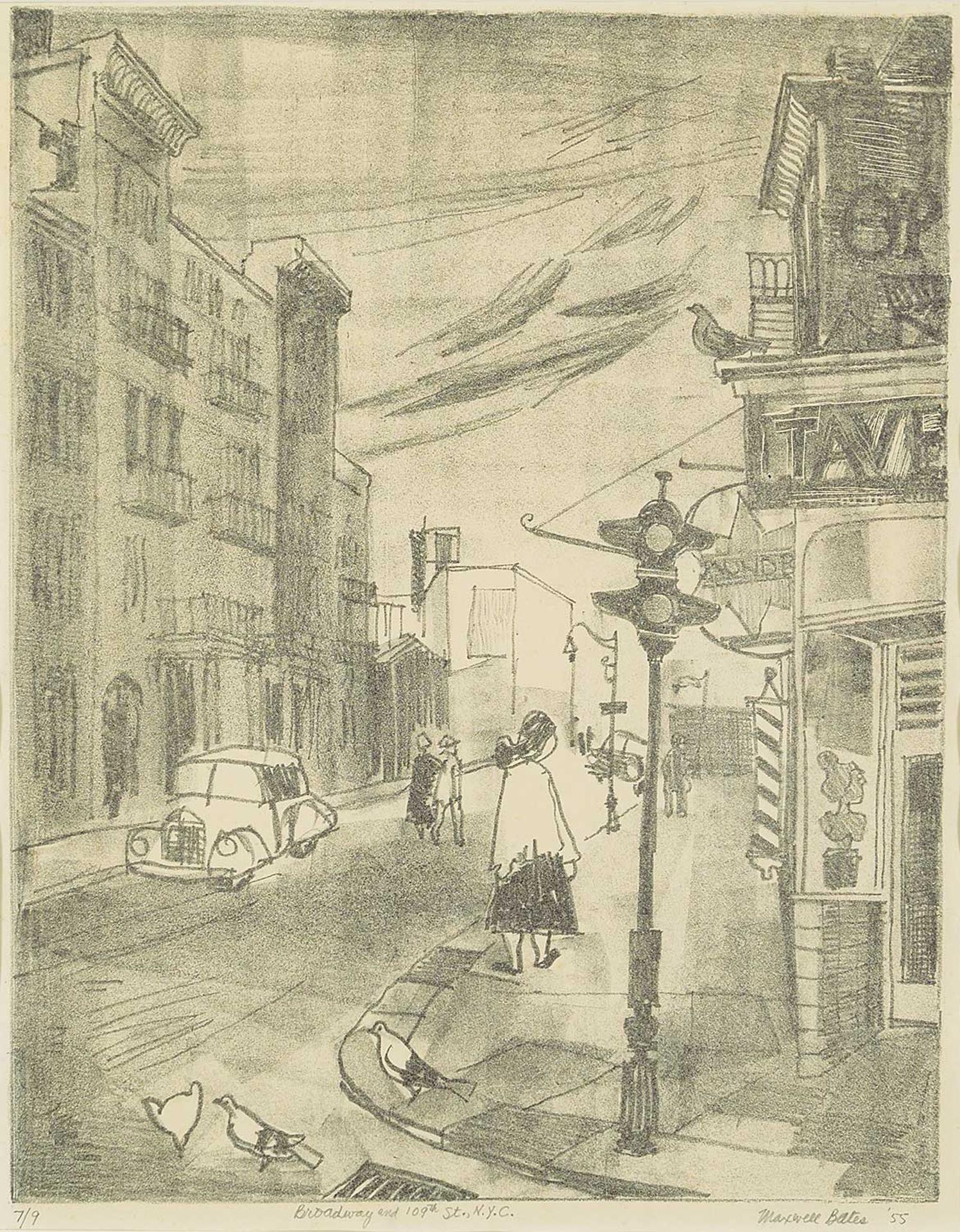 Maxwell Bennett Bates (1906-1980) - Broadway and 109th St. NYC #7/9