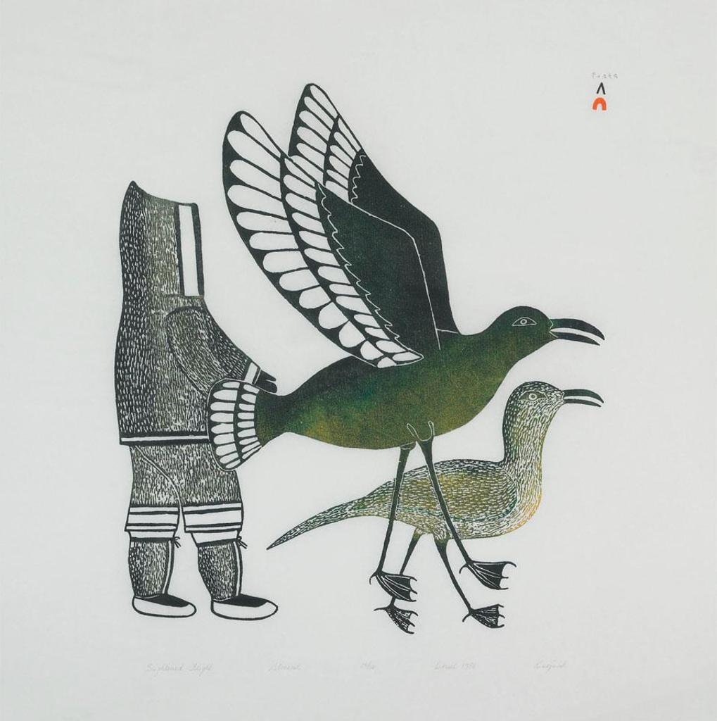 Kenojuak Ashevak (1927-2013) - Frightened Flight