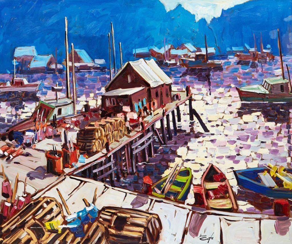 Bruno Côté (1940-2010) - Fishing Village, Newfoundland