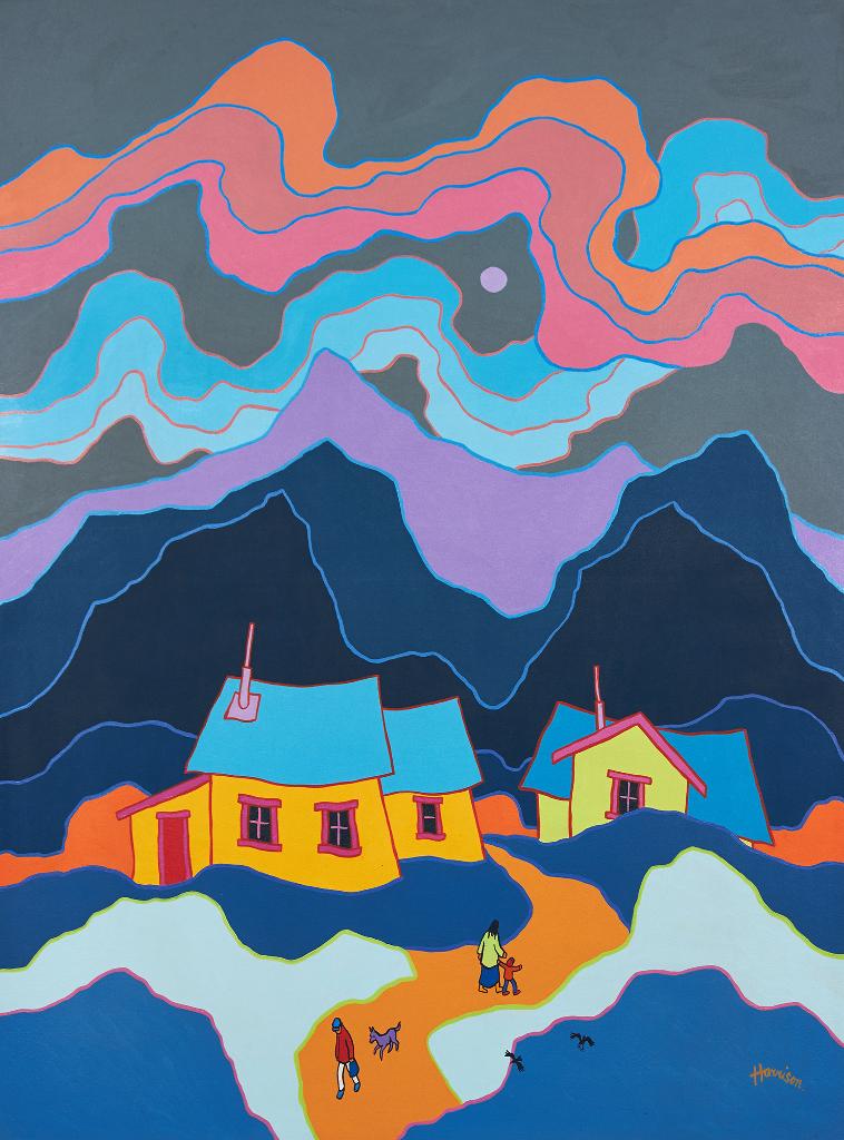 Ted Harrison (1926-2015) - The Village Road