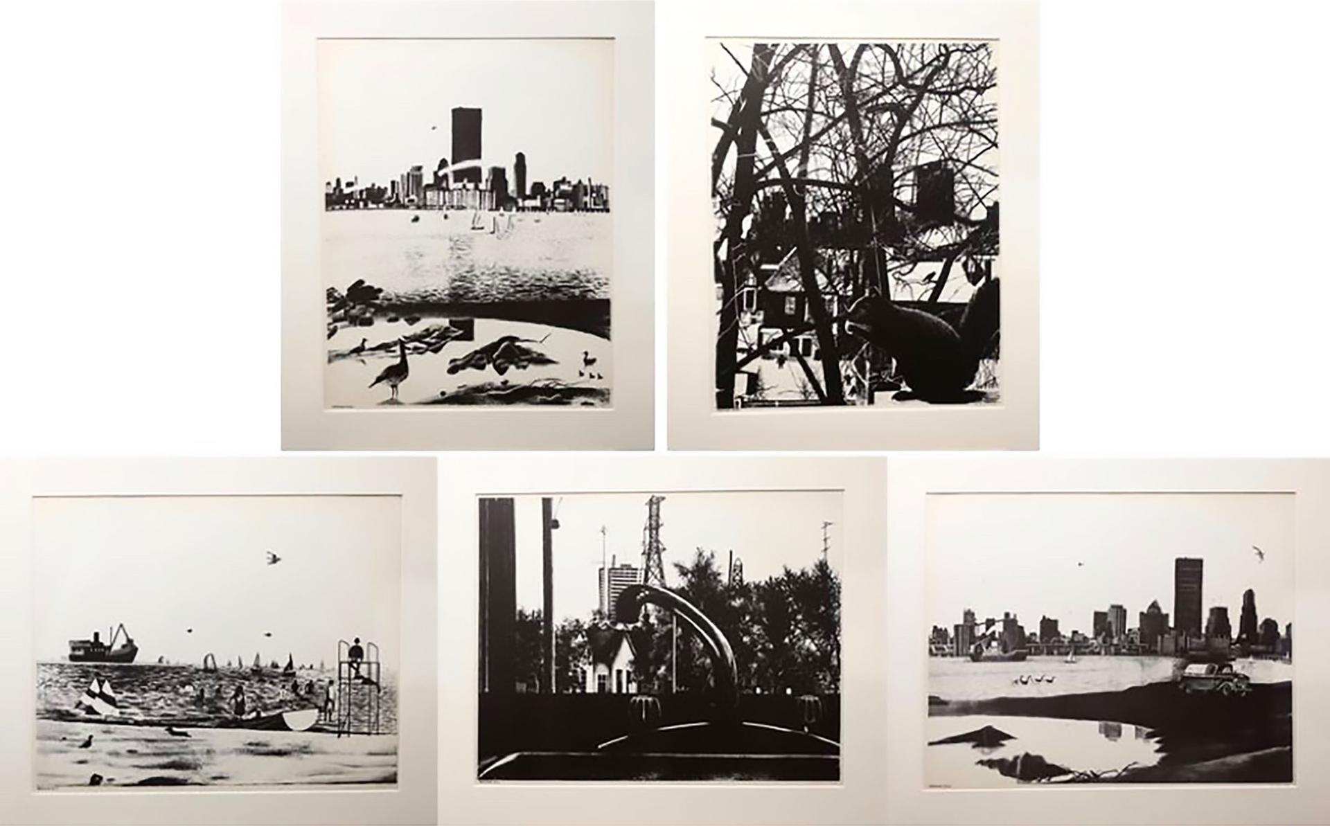 Christiane Pflug (1936-1972) - Toronto From Centre Island I; The Squirrel; Ward's Island; The Kitchen Sink; Toronto From Centre Island Ii