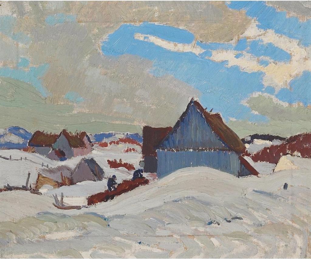 Randolph Stanley Hewton (1888-1960) - Quebec Farm In Winter