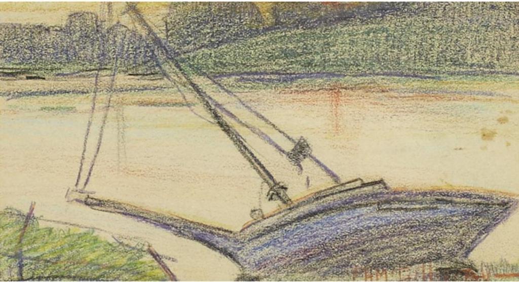 Florence Helena Mcgillivray (1864-1938) - Beached Boat At Stormington, Conn., U.S.
