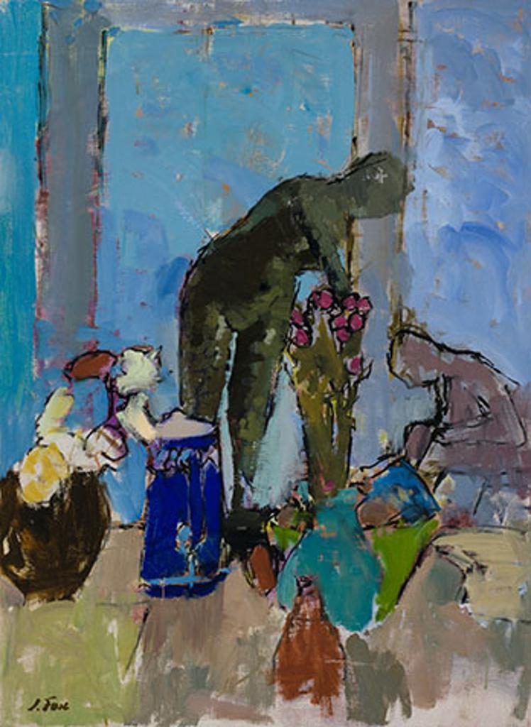 John Richard Fox (1927-2008) - Still Life with Standing Sculpture and Vases