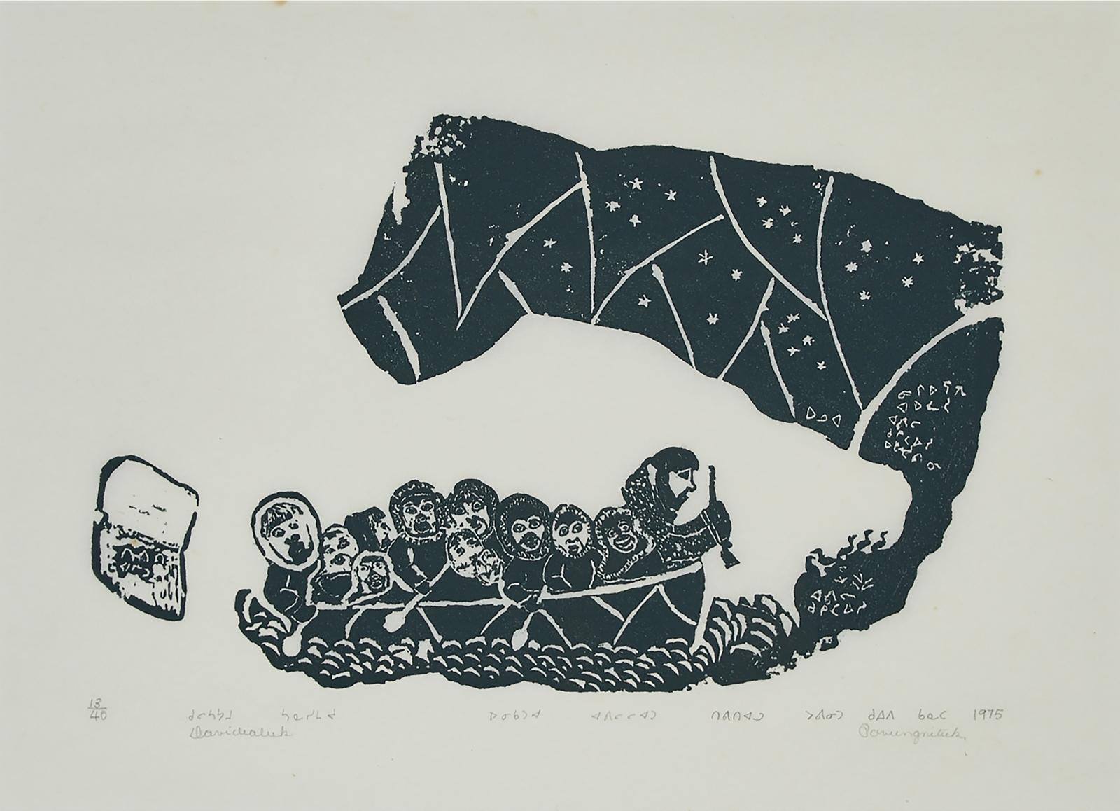 Davidialuk Alasua Amittu (1910-1976) - Old Story Of Eskimo Hunters Going To The Island For Walrus Hunt