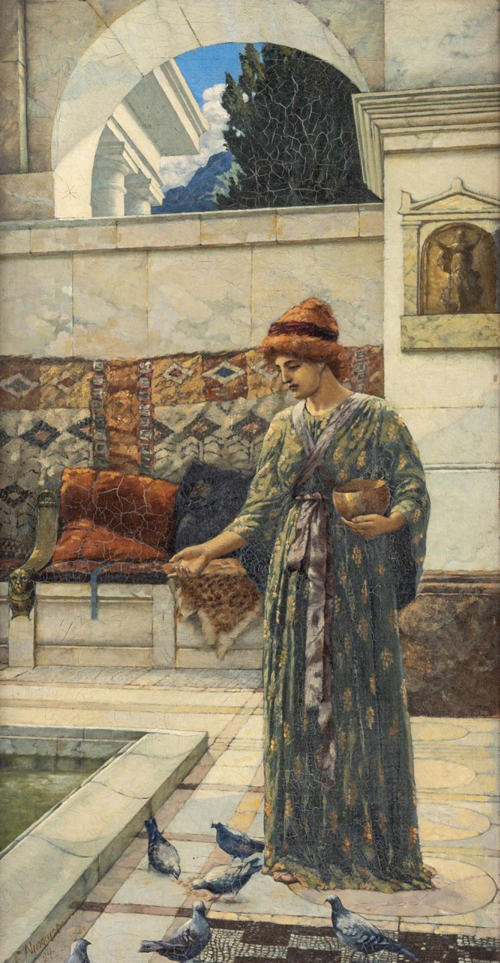 Carl Almquist (1848-1924) - Feeding the Birds