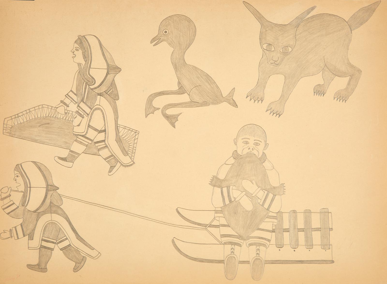Mary (Samuellie) Pudlat (1923-2002) - Untitled (People And Spirits)