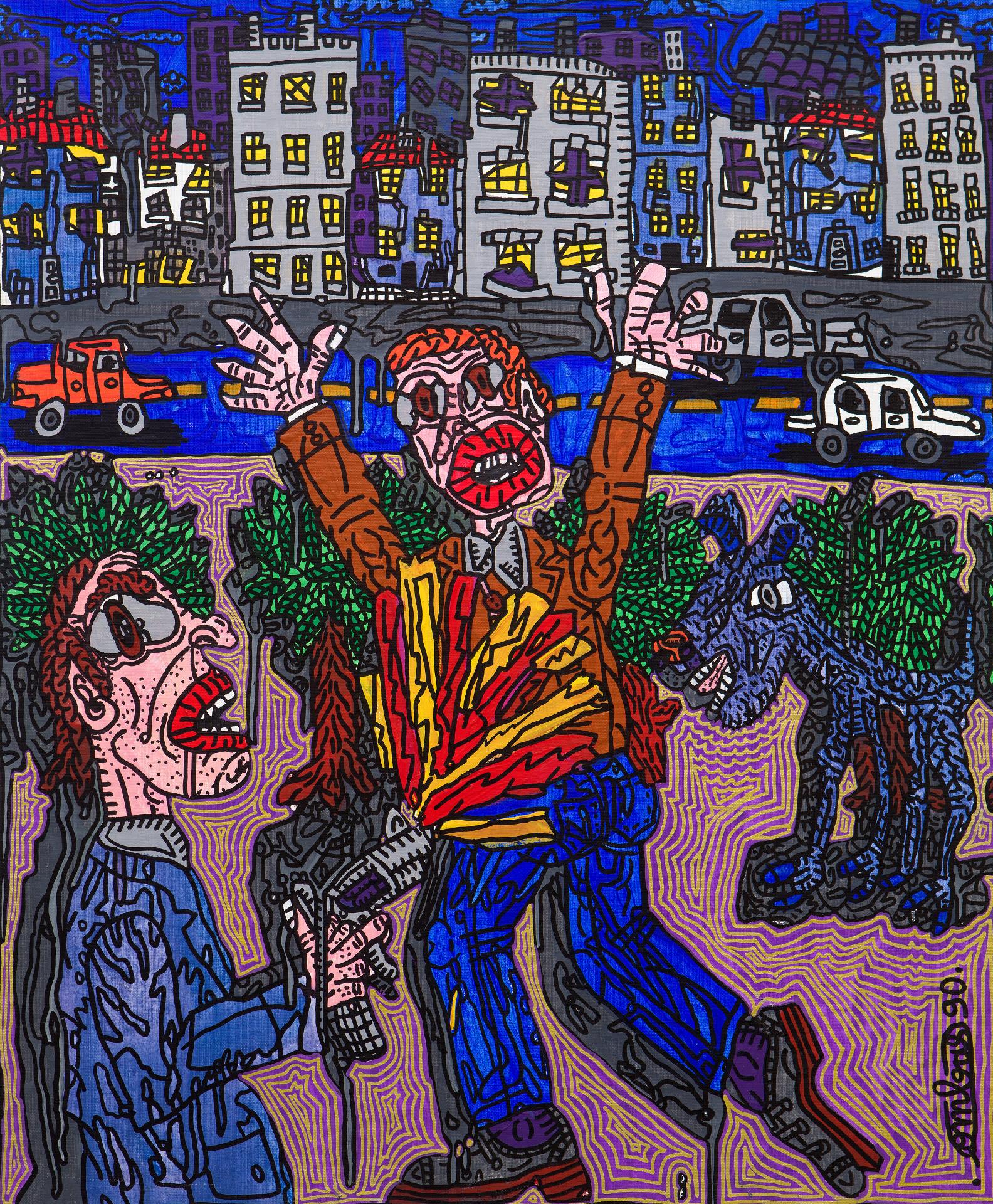 Robert Combas (1957) - Assassinat à Paris, 1990