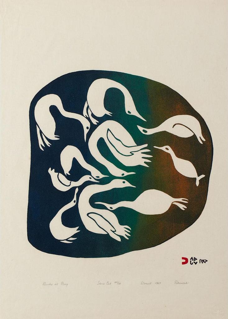 Pitseolak Ashoona (1904-1983) - Ducks At Play