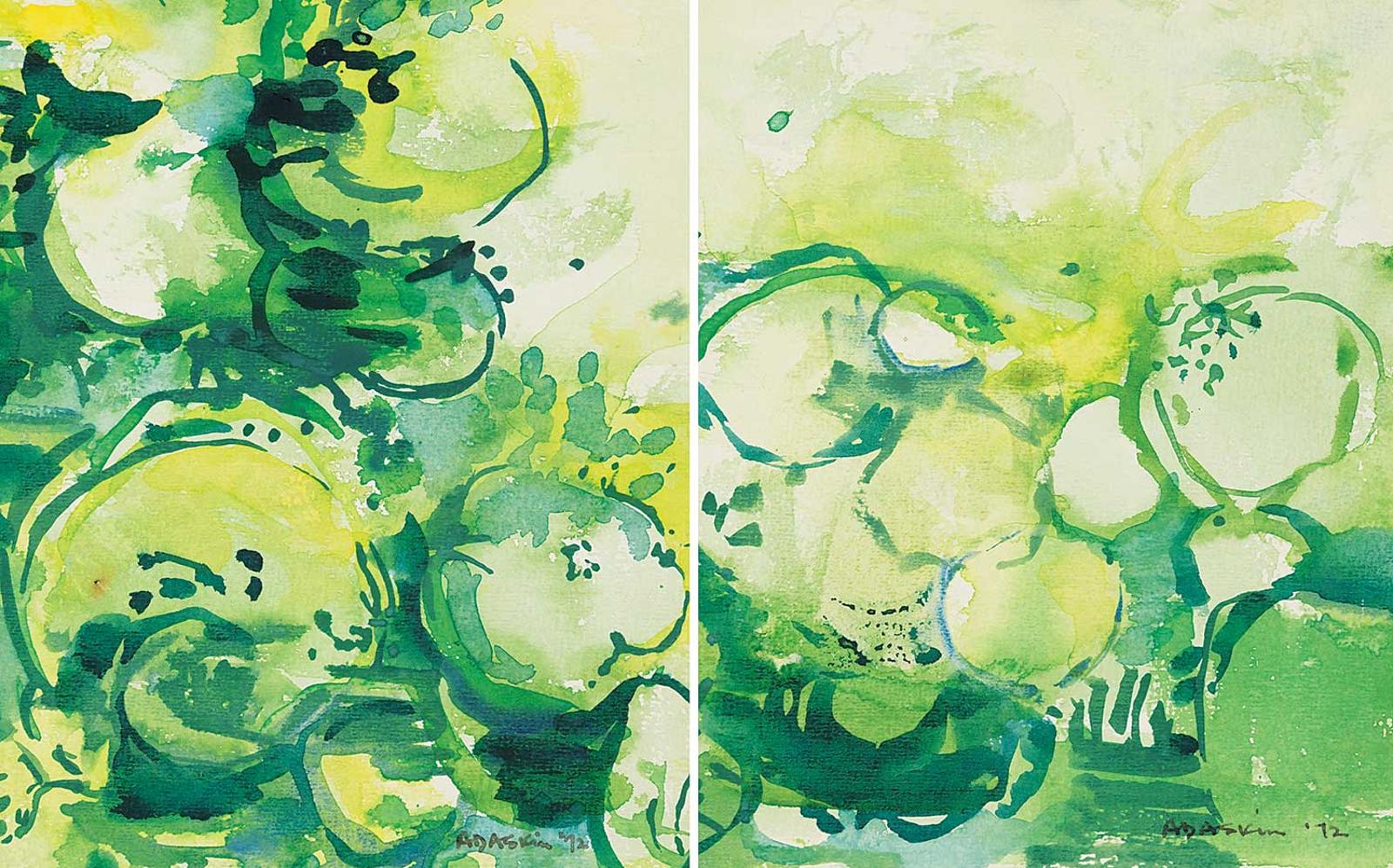 Gordon Adaskin (1931-2001) - Untitled - Abstract Green Tomatoes