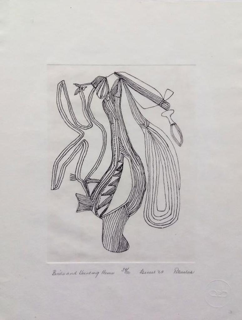 Pitseolak Ashoona (1904-1983) - Birds and Hunting Items