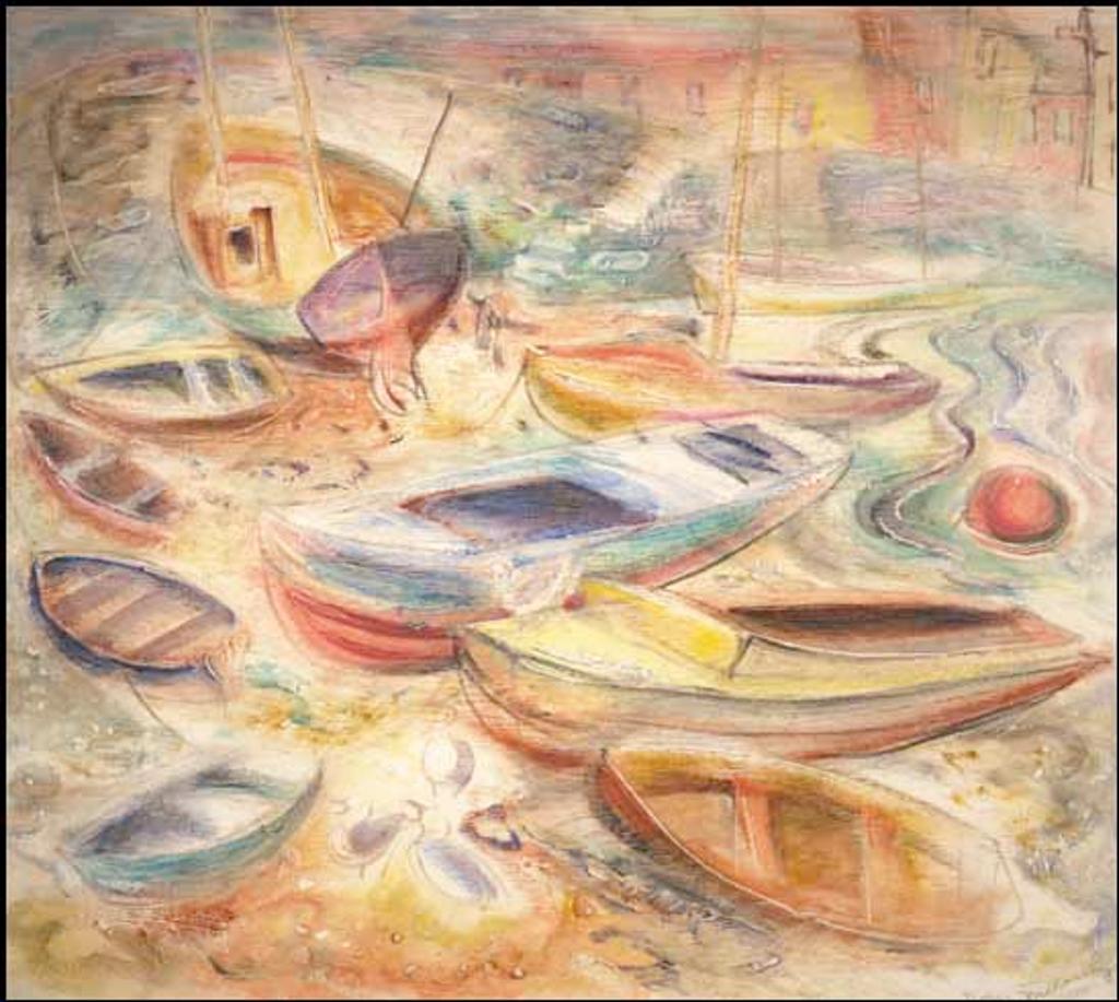 Doris Jean McCarthy (1910-2010) - Boats on the Devon Coast / Haliburton Stream