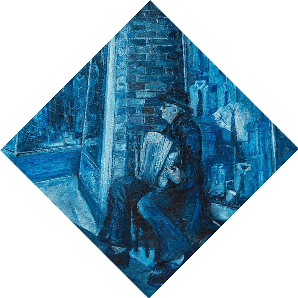 Gordon Roache (1938-2016) - Blind Accordianist in Blue