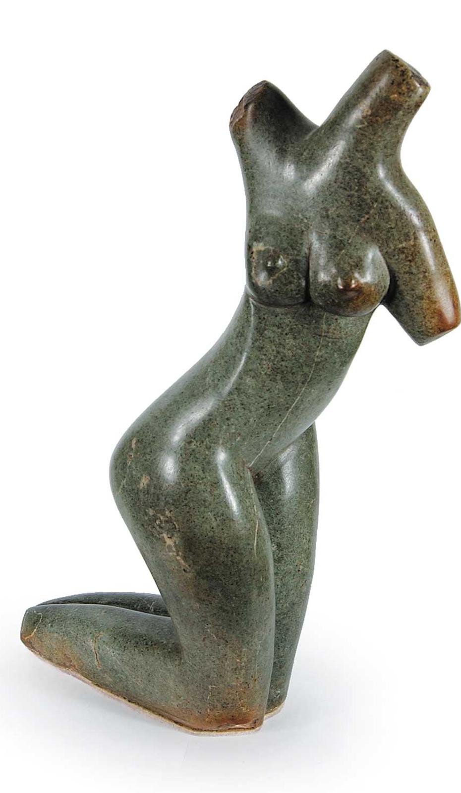 Atributted T. Tandi - Untitled - Green Nude Female Figure
