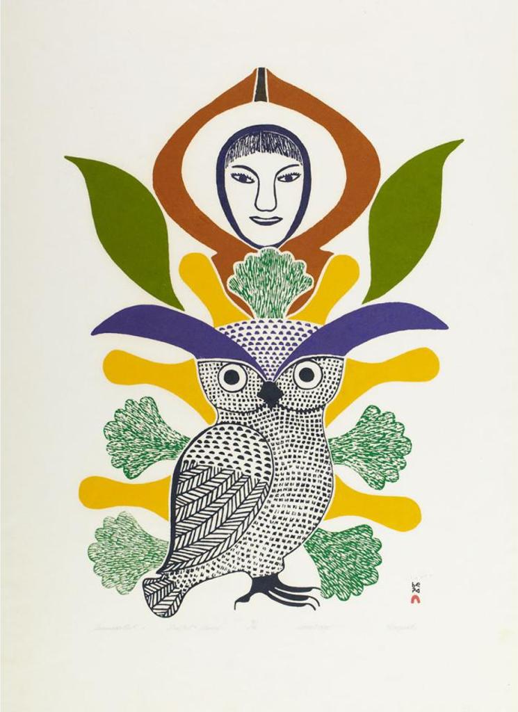 Kenojuak Ashevak (1927-2013) - Summer Owl
